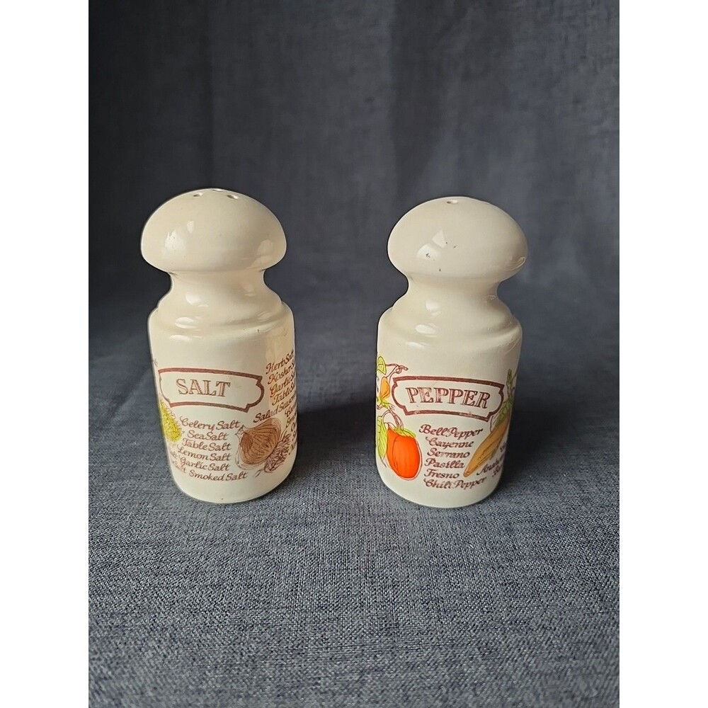 Avon 1980 Salt Pepper Shakers Vegetables Herbs Spices Country Cottagecore Farm
